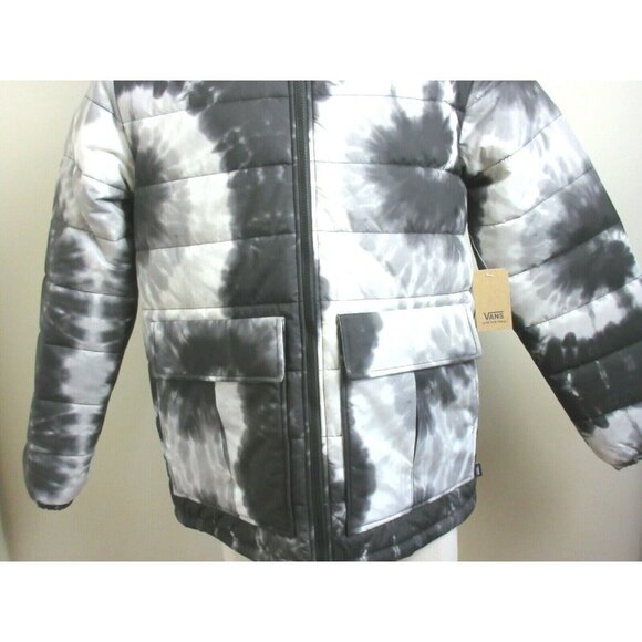 Vans Mens Lakemont MTE All Weather Tie Dye Jacket Black White Grey Hooded NWT - Picture 4 of 8